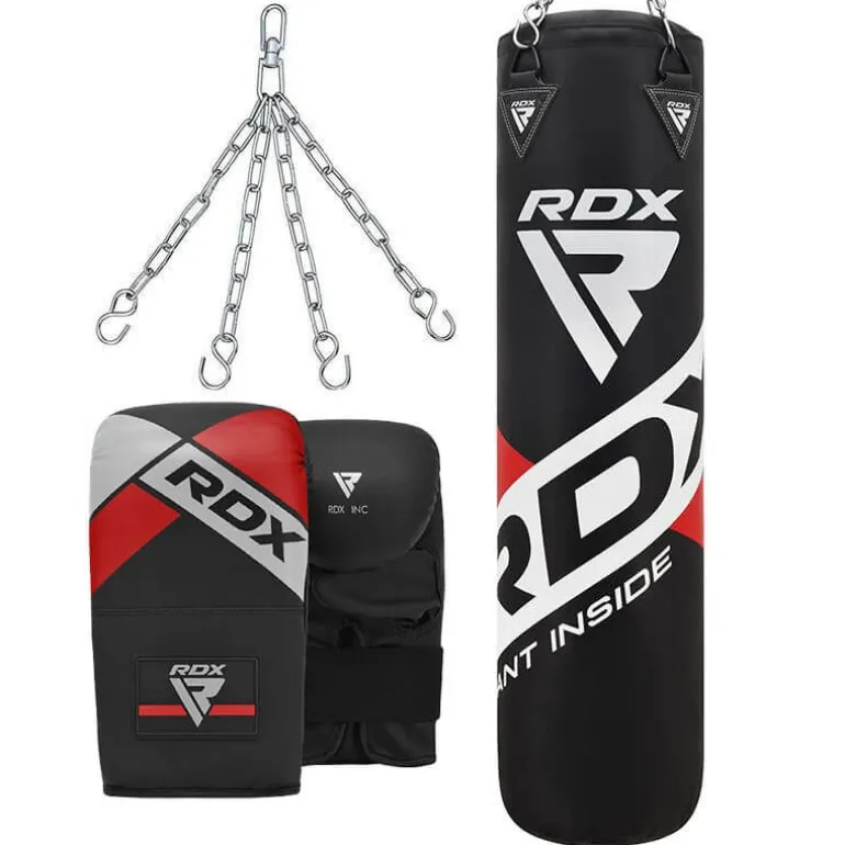 RDX F10B 4ft / 5ft 3-in-1 Training Punch Bag with Bag Mitts Set