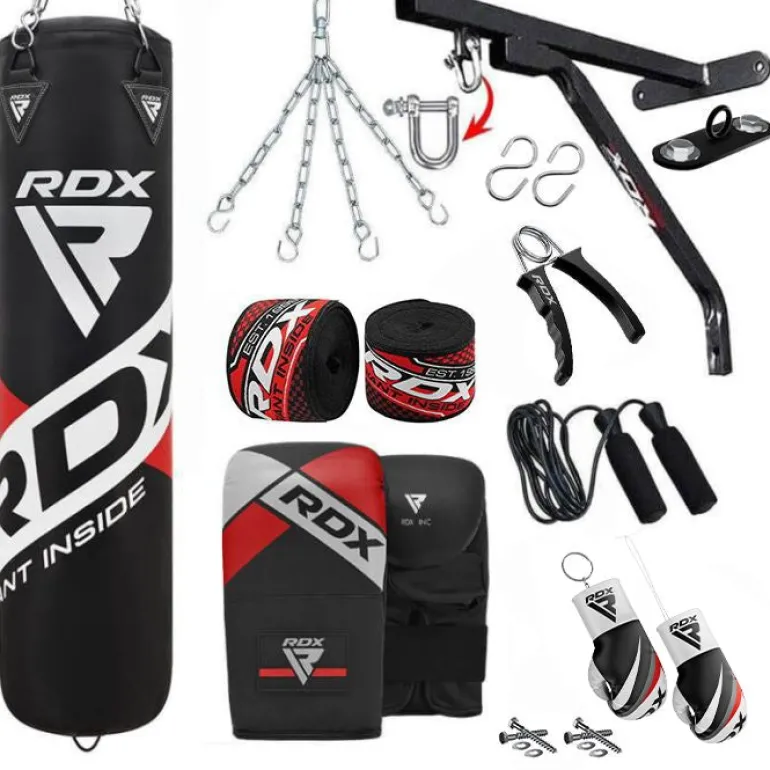 RDX F10B 14PC Punch Bag with Bag Mitts Home Gym Set