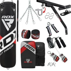 RDX F10B 14PC Punch Bag with Bag Mitts Home Gym Set