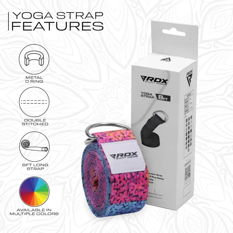 RDX F20 D-Ring Steel Buckle Cotton Yoga Strap