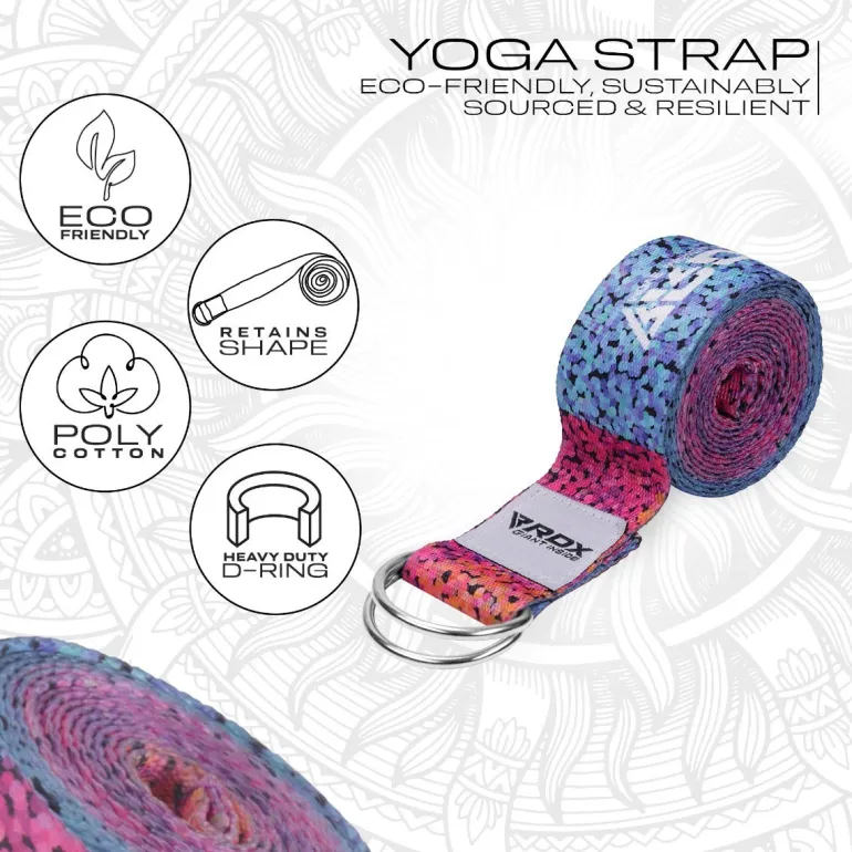 RDX F20 D-Ring Steel Buckle Cotton Yoga Strap