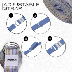 RDX F1 D-Ring Steel Buckle Cotton Yoga Strap