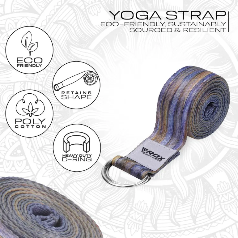 RDX F1 D-Ring Steel Buckle Cotton Yoga Strap