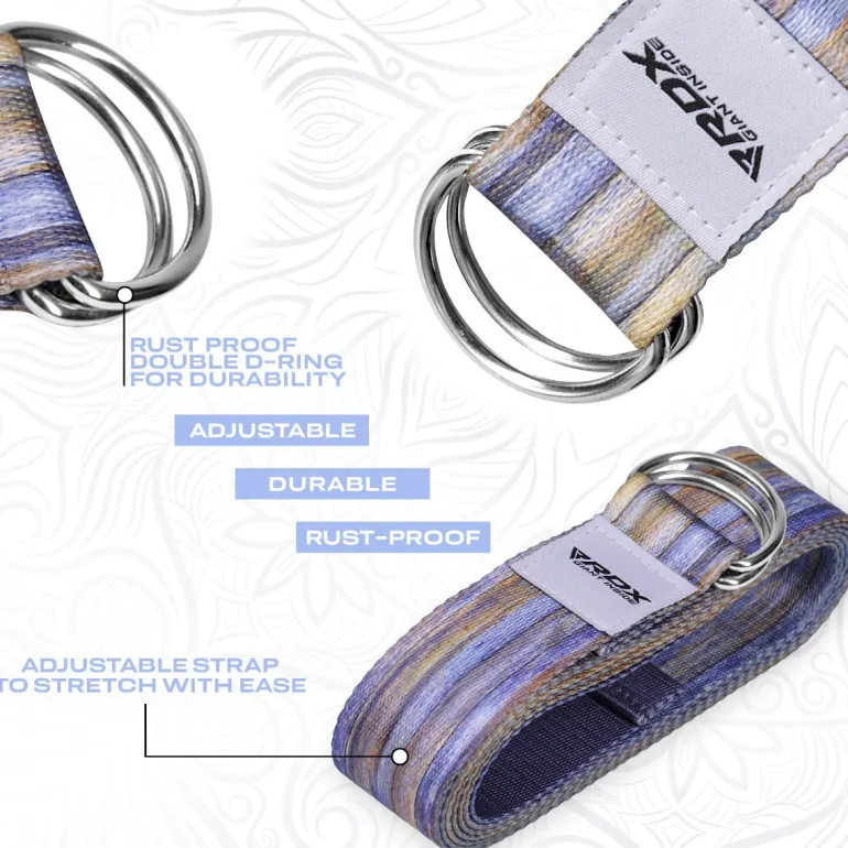 RDX F1 D-Ring Steel Buckle Cotton Yoga Strap