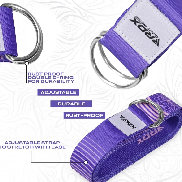 RDX F12 D-Ring Steel Buckle Cotton Yoga Strap
