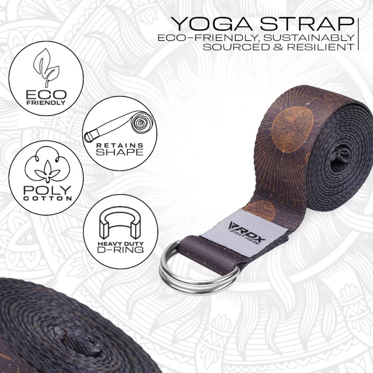 RDX F4 D-Ring Steel Buckle Cotton Yoga Strap