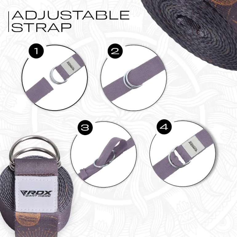 RDX F4 D-Ring Steel Buckle Cotton Yoga Strap
