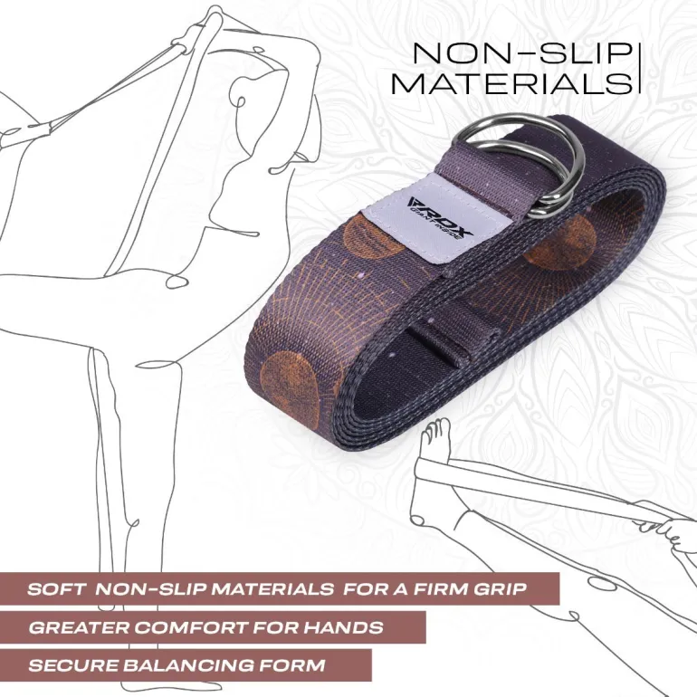 RDX F4 D-Ring Steel Buckle Cotton Yoga Strap