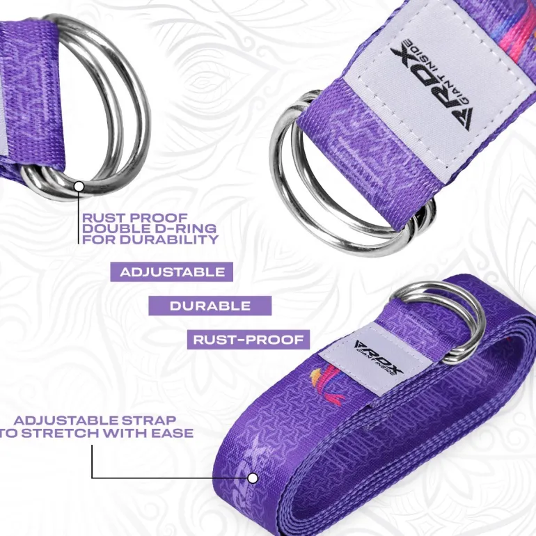 RDX F2 D-Ring Steel Buckle Cotton Yoga Strap