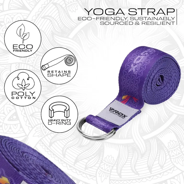 RDX F2 D-Ring Steel Buckle Cotton Yoga Strap