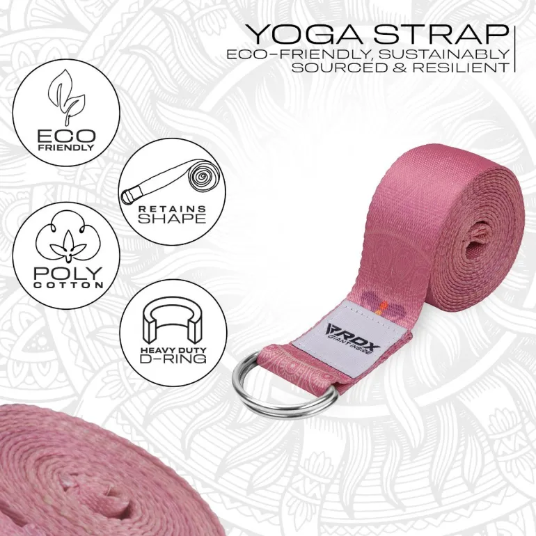 RDX F5 D-Ring Steel Buckle Cotton Yoga Strap
