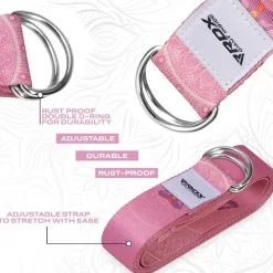 RDX F5 D-Ring Steel Buckle Cotton Yoga Strap
