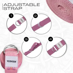 RDX F5 D-Ring Steel Buckle Cotton Yoga Strap