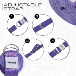 RDX F7 D-Ring Steel Buckle Cotton Yoga Strap