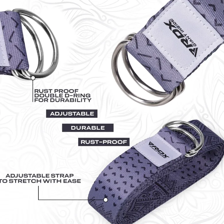 RDX F11 D-Ring Steel Buckle Cotton Yoga Strap