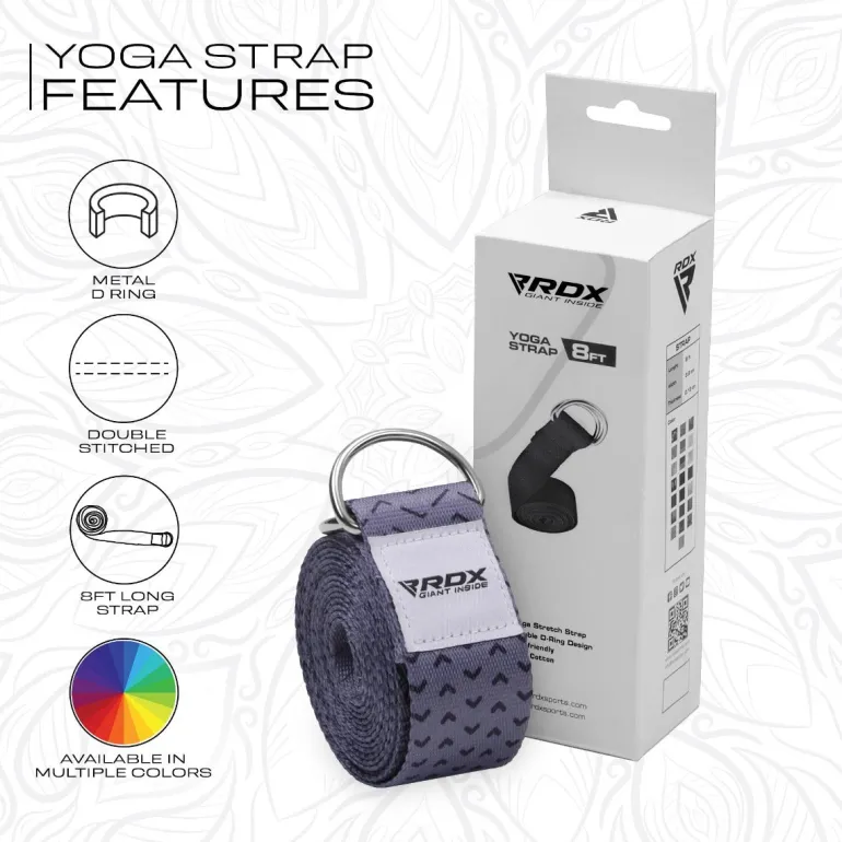 RDX F11 D-Ring Steel Buckle Cotton Yoga Strap