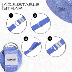RDX F14 D-Ring Steel Buckle Cotton Yoga Strap
