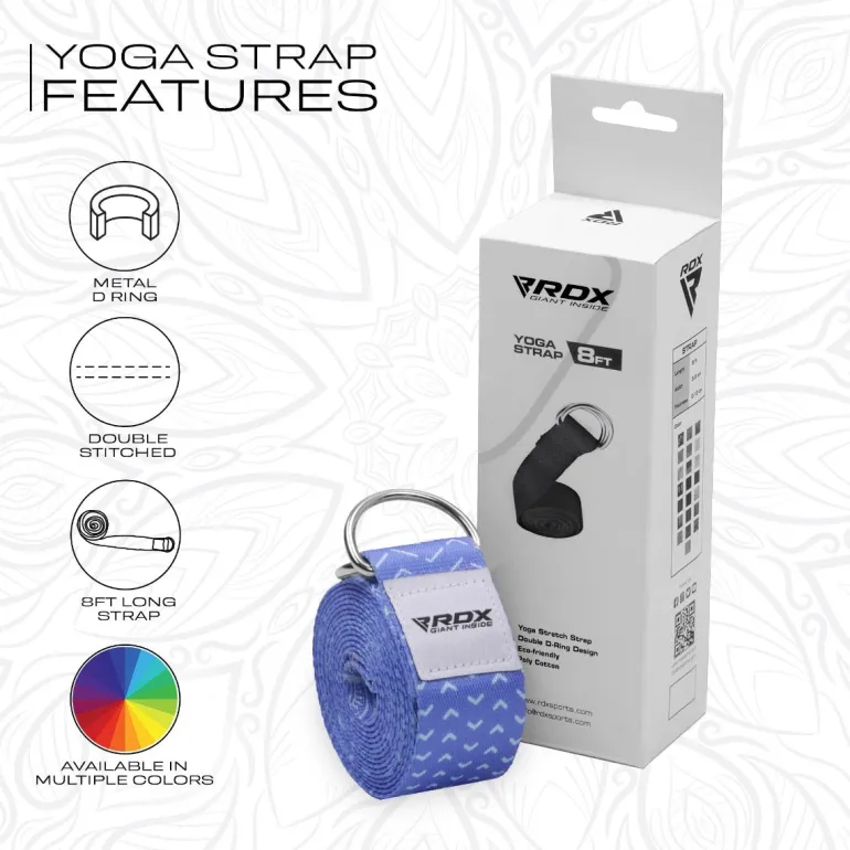 RDX F14 D-Ring Steel Buckle Cotton Yoga Strap