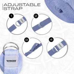 RDX F17 D-Ring Steel Buckle Cotton Yoga Strap