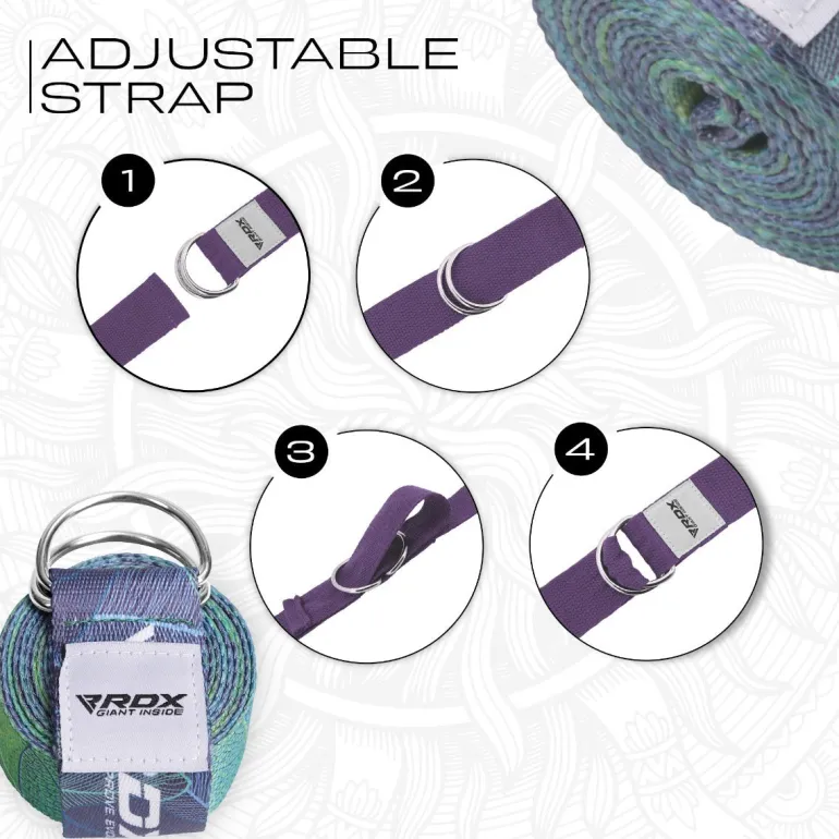 RDX F10 D-Ring Steel Buckle Cotton Yoga Strap
