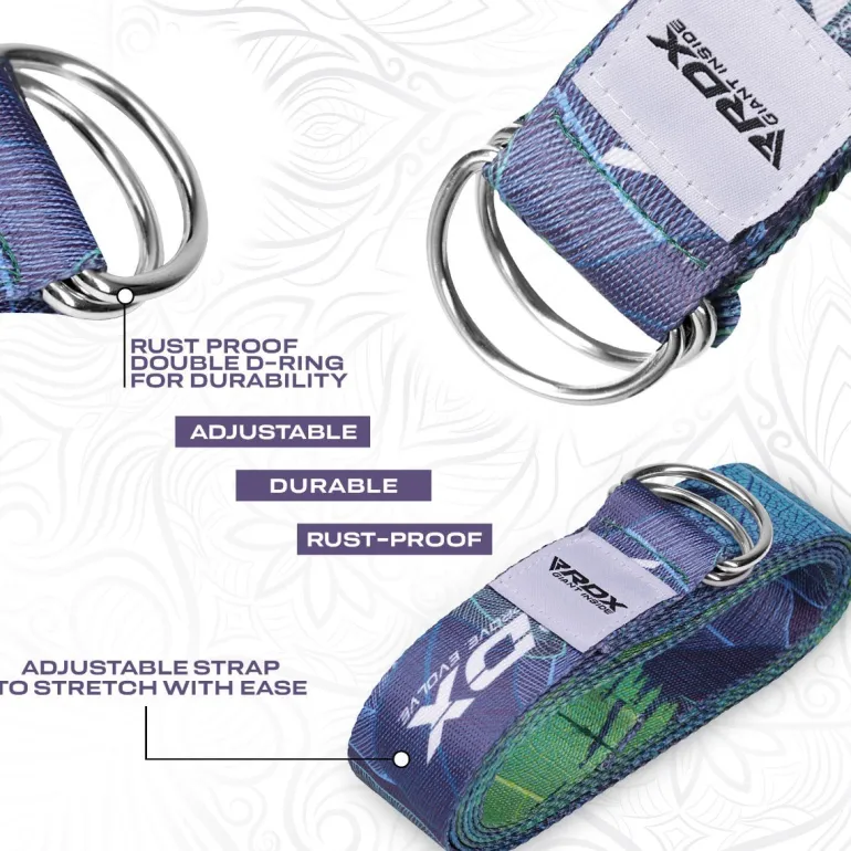 RDX F10 D-Ring Steel Buckle Cotton Yoga Strap