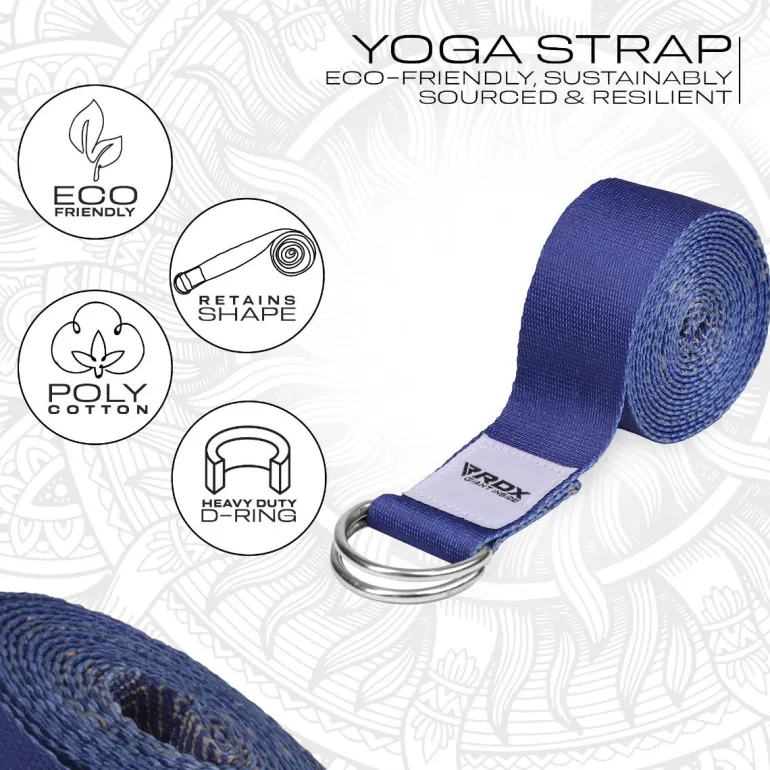 RDX F16 D-Ring Steel Buckle Cotton Yoga Strap