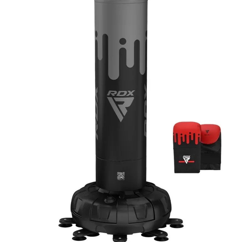 RDX F9 6ft Adults Free Standing Punch Bag With Bag Mitts For Training & Workout Set