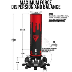 RDX F9 5Ft Adults Free Standing Punch Bag With Bag Mitts