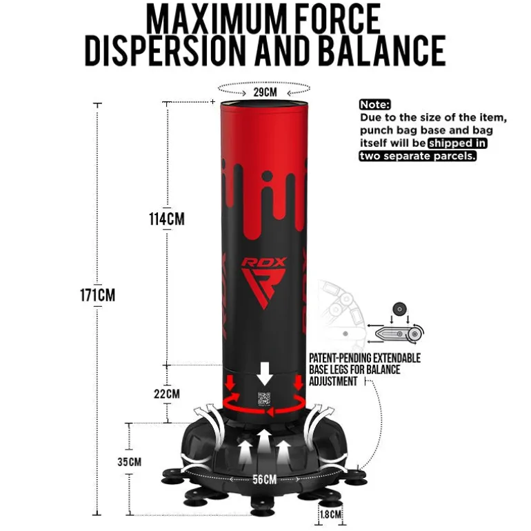 RDX F9 5Ft Adults Free Standing Punch Bag With Bag Mitts
