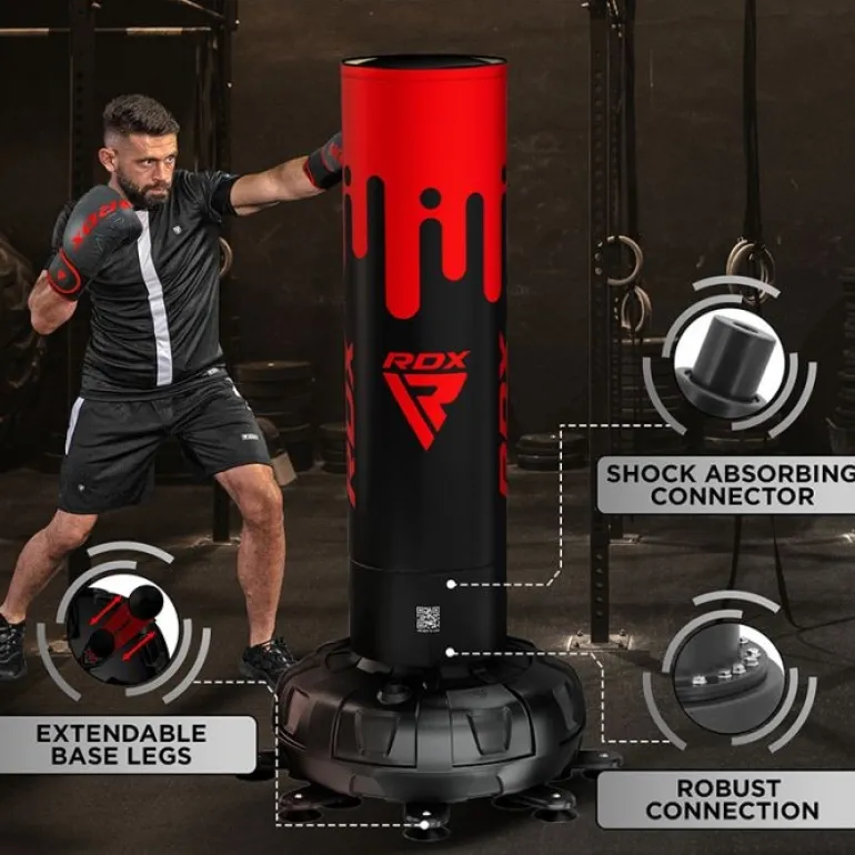 RDX F9 5Ft Adults Free Standing Punch Bag With Bag Mitts