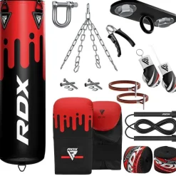 RDX F9 4ft / 5ft 13-in-1 Heavy Boxing Punch Bag & Mitts Set