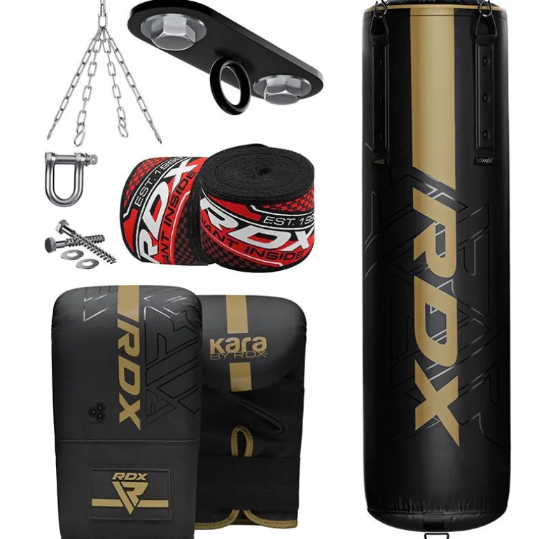 RDX F6 4ft / 5ft 8-in-1 KARA Heavy Boxing Punch Bag & Mitts Set