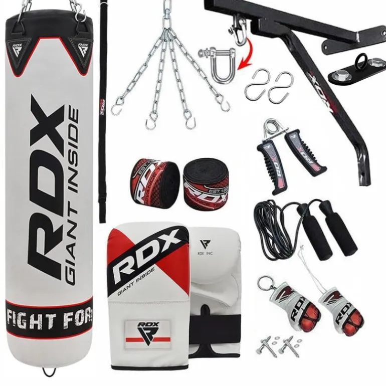RDX F1 4ft / 5ft 14-in-1 Punch Bag with Bag Mitts Set