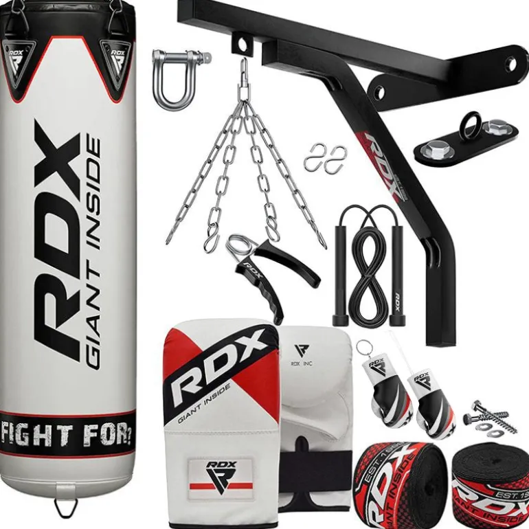 RDX F1 4ft / 5ft 17-in-1 Punch Bag with Bag Mitts Set