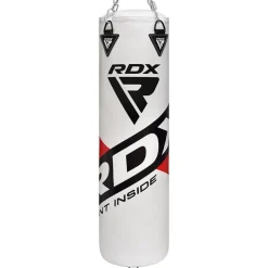 RDX F10 4ft / 5ft 3-in-1 Punch Bag with Gloves in White Set