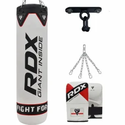 RDX F1 4ft / 5ft 4-in-1 Punch Bag with Mitts and Ceiling Hook Set