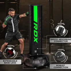 RDX F6 6ft Kara Green & Black Free-Standing Punch Bag With Mitts Set