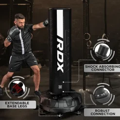 RDX F6 6ft Kara White Free Standing Punch Bag With Mitts Set