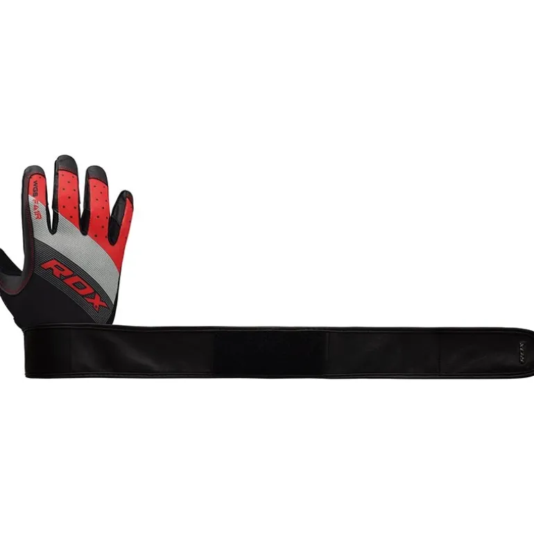 RDX F41 Full Finger Long Wrist Support Strap Heavy Weight Lifting Gym Gloves