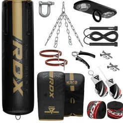 RDX F6 KARA 4ft / 5ft 13-in-1 Heavy Boxing Punch Bag & Mitts Set