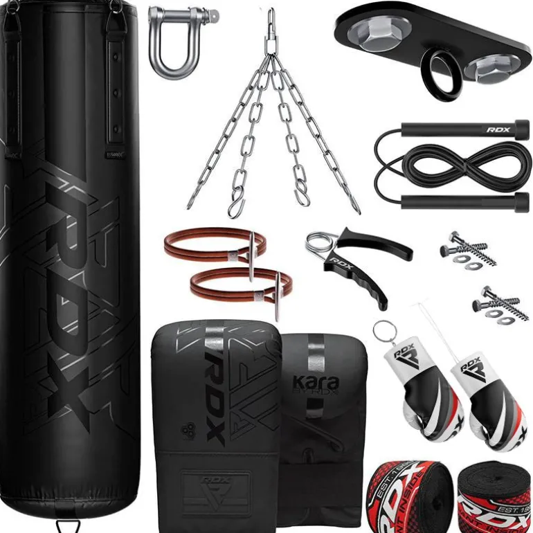 RDX F6 KARA 4ft / 5ft 13-in-1 Heavy Boxing Punch Bag & Mitts Set