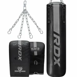 RDX F6 KARA 4ft / 5ft 3-in-1 Punch Bag & Bag Gloves Set