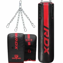 RDX F6 KARA 4ft / 5ft 3-in-1 Punch Bag & Bag Gloves Set