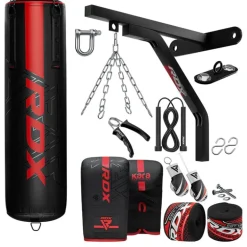 RDX F6 KARA 4ft / 5ft 17-in-1 Punch Bag with Bag Gloves Set