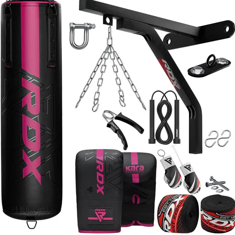 RDX F6 KARA 4ft / 5ft 17-in-1 Punch Bag with Bag Gloves Set