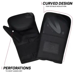 RDX F15 Noir Bag Gloves 4oz Black