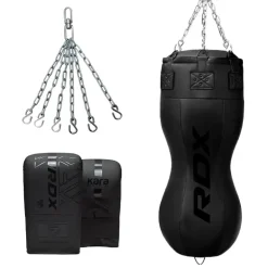 RDX Full Black Body Punch Bag with Mitts