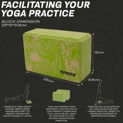 RDX GN EVA Foam High Density Non-Slips Yoga Block