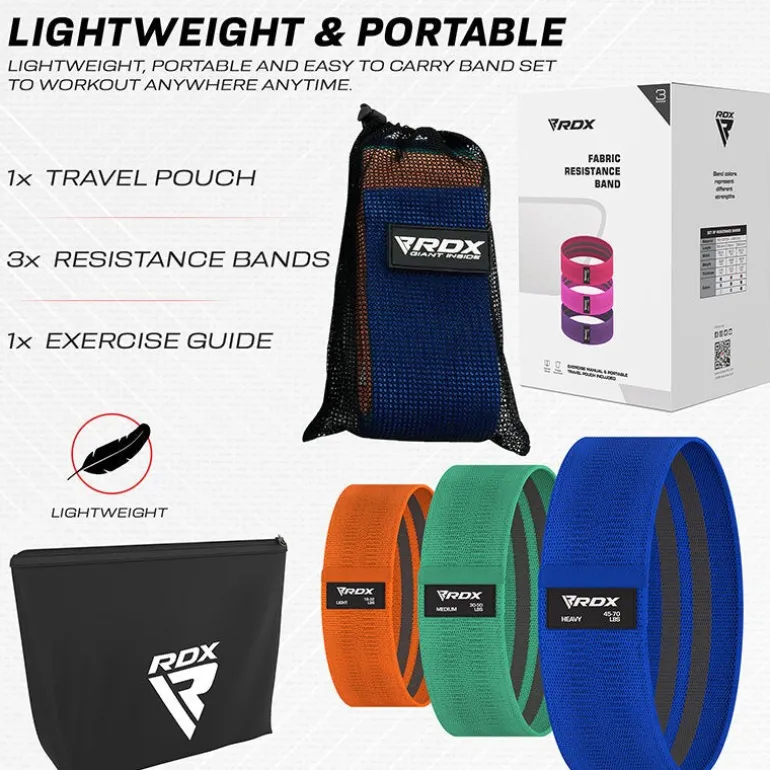 RDX Heavy-Duty Fabric Resistance Training Bands for Fitness
