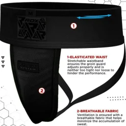RDX H1 Groin Guard with Gel Cup Black